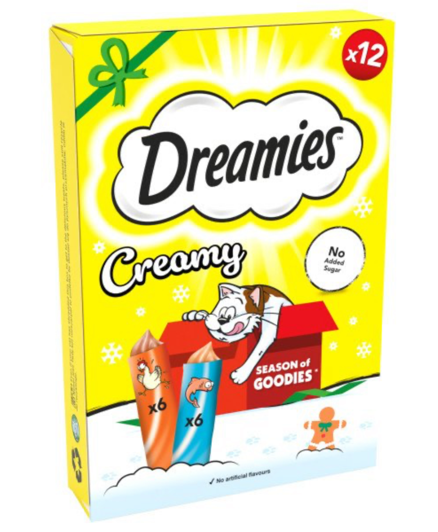 Dreamies Creamy Snack with Chicken & Salmon x12 10g - Sayby’s Sanctuary 
