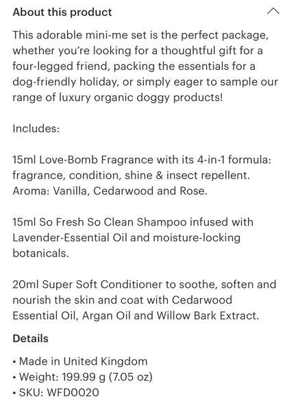 Mini-me Shampoo, Conditioner and Fragrance - Sayby’s Sanctuary 