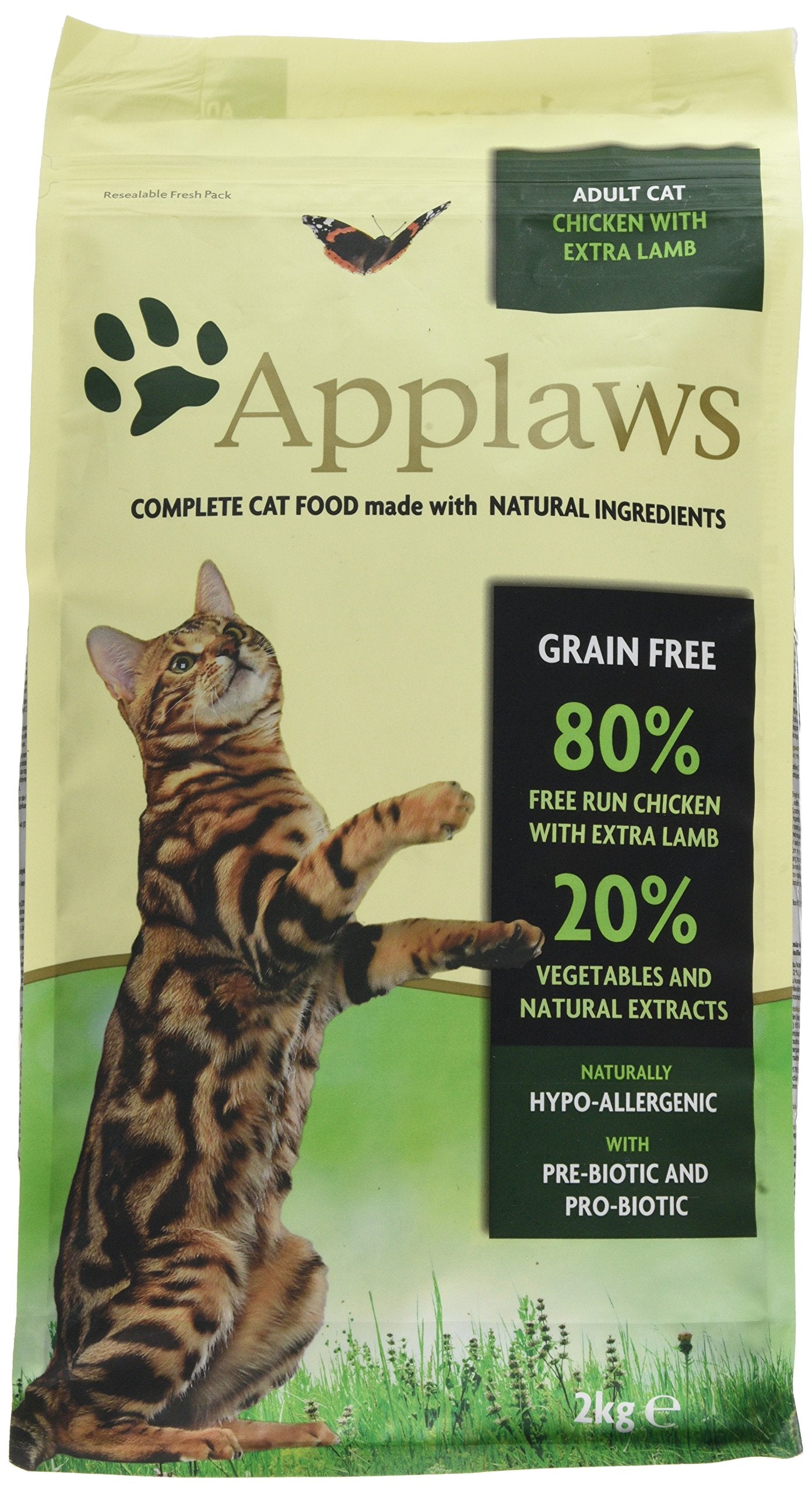 Applaws Natural Complete Dry Food for Adult Cats, Chicken with Lamb Grain Free, 2kg Bag