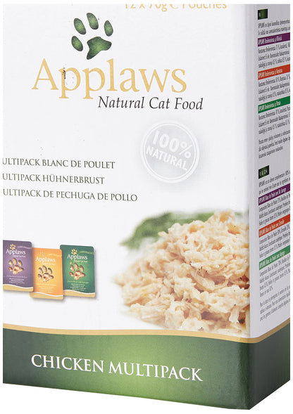 Natural Wet Cat Food Tuna Selection in Broth 12 x 70g Pouches