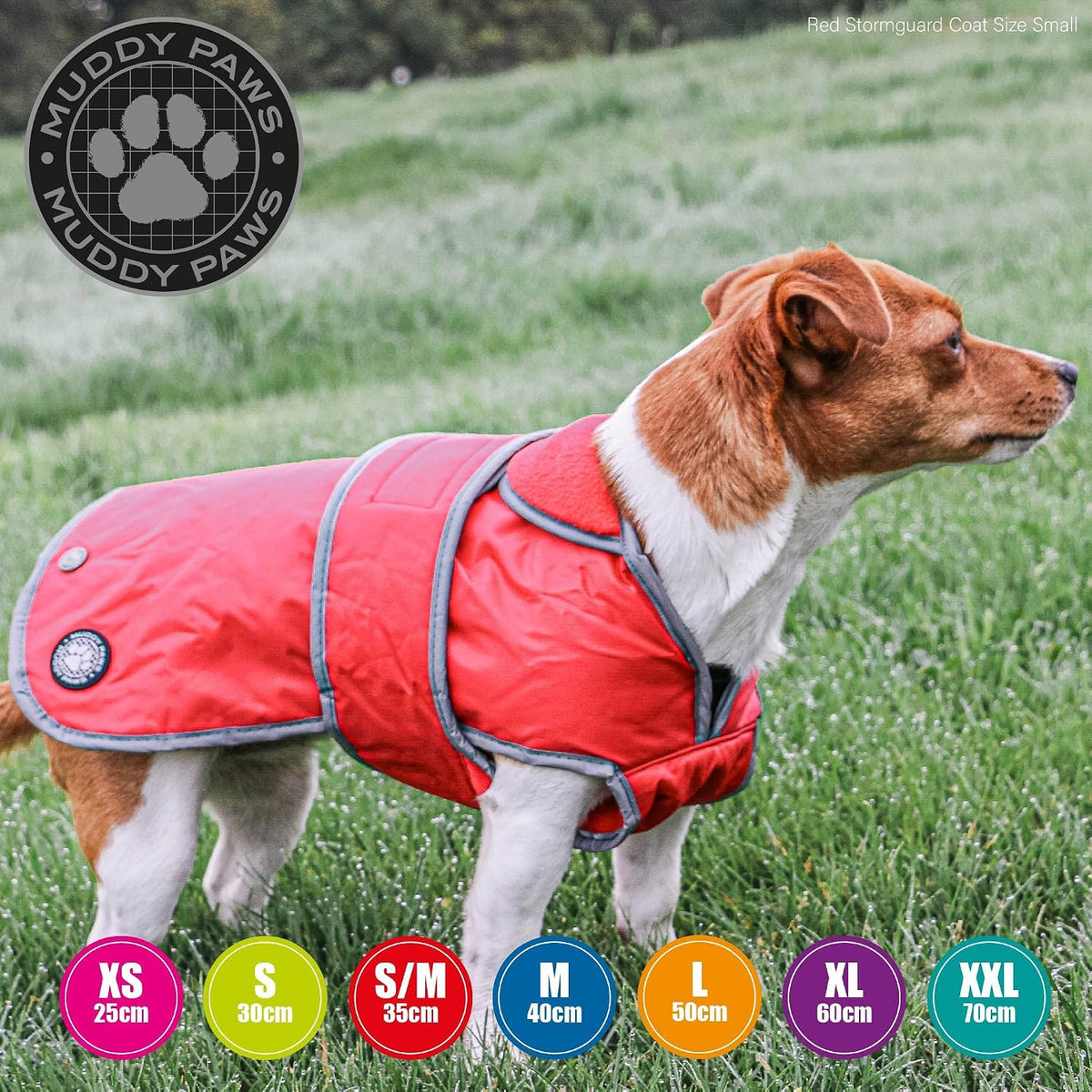 Ancol Muddy Paws All Weather Stormguard Coat . Poppy Red.Size Large ( Length 50cm, up to 79cm girth)