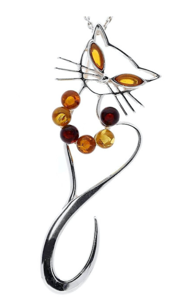 Multi-coloured Amber Sterling Silver Pendant. FREE DELIVERY - Sayby’s Sanctuary 