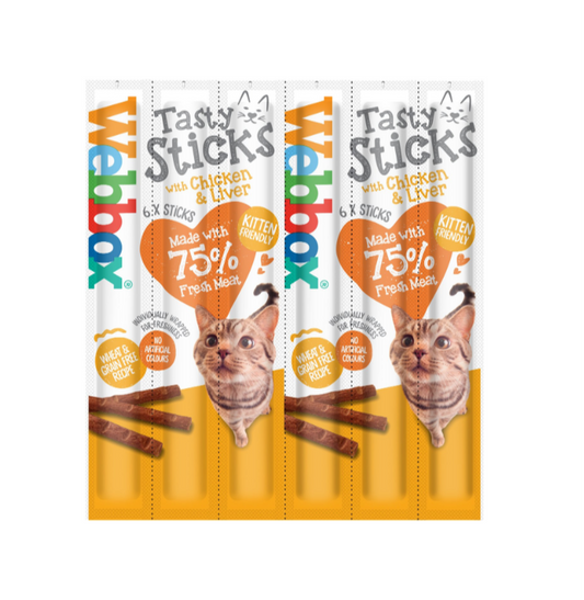 Webbox Tasty Sticks Cat Chicken & Liver 12 x 6 - Sayby’s Sanctuary 