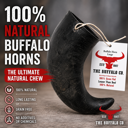 Buffalo Horn-Large (6-8 inch)-Dog Treats