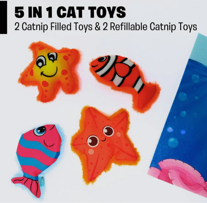 Mymeow Aqua Adventures 5 in 1 Cat toy set - Sayby’s Sanctuary 