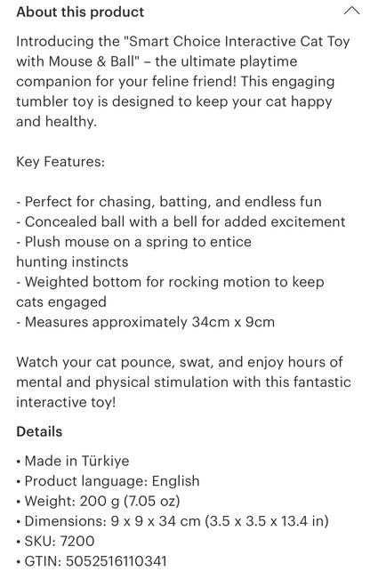 Interactive Cat toy with Mouse and Ball - Sayby’s Sanctuary 