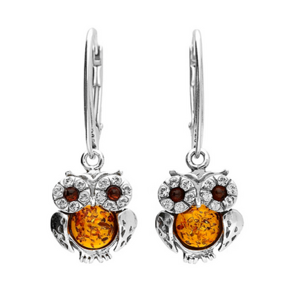 Amber Drop Owl Earrings. FREE DELIVERY - Sayby’s Sanctuary 