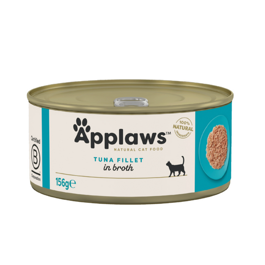 Applaws Cat Tuna Fillet in Broth Tins 24 x 156g