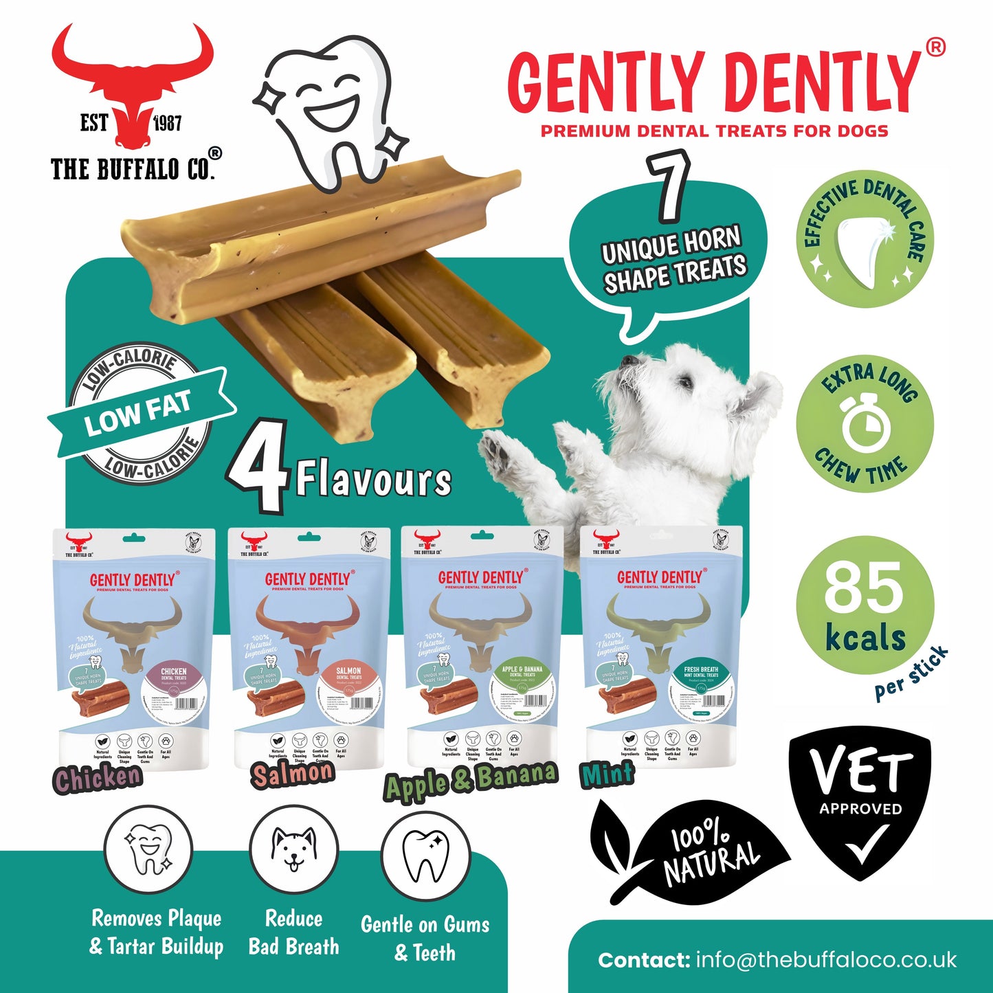 Gently Dently- Chicken Dental Treats for Dogs 175g