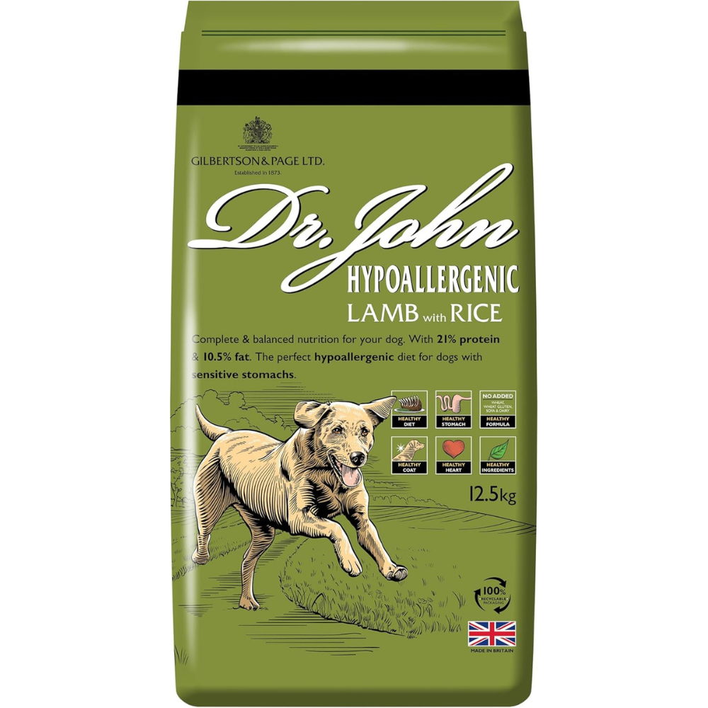 Wheat-Free Hypoallergenic Dry Dog Food Lamb with Rice 12.5kg
