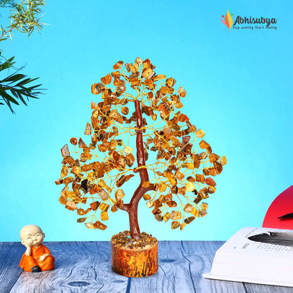 ABHISUBYA Tiger Eye Crystal Tree - Crystal Room Decor - Home Office Accessories - Spiritual Gifts for Women - Meditation Gifts - Sayby’s