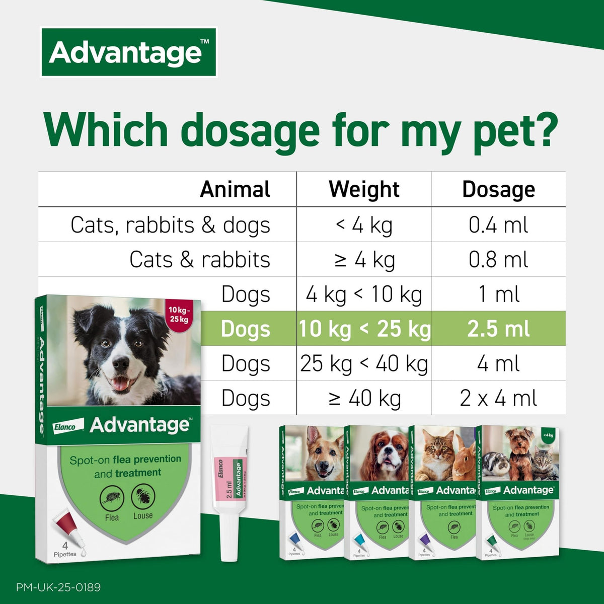 Advantage 250 Flea Spot On Treatment 1 Pipette 2.5ml 10-25kg - Sayby’s