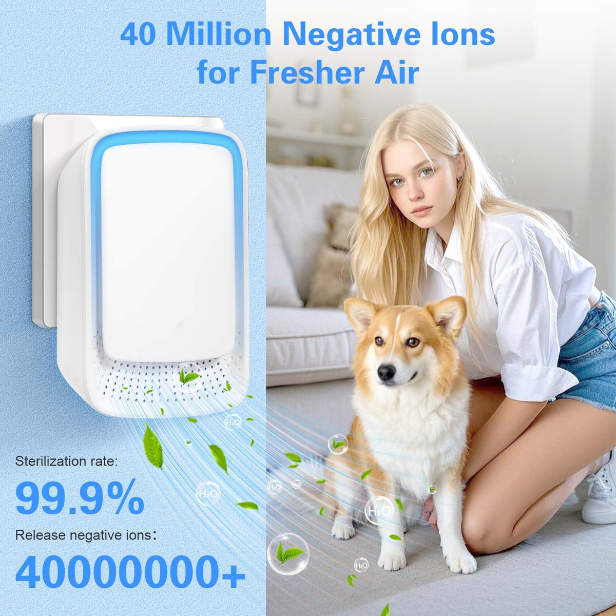 Air Purifier for Bedroom Home, 2 Pack Plug In Negative Ion Air Purifier, Portable Quiet Ioniser for Smokers, Reduces Odours from Pets/Toilet/Dust/Office/Home/Room (2) - Sayby’s