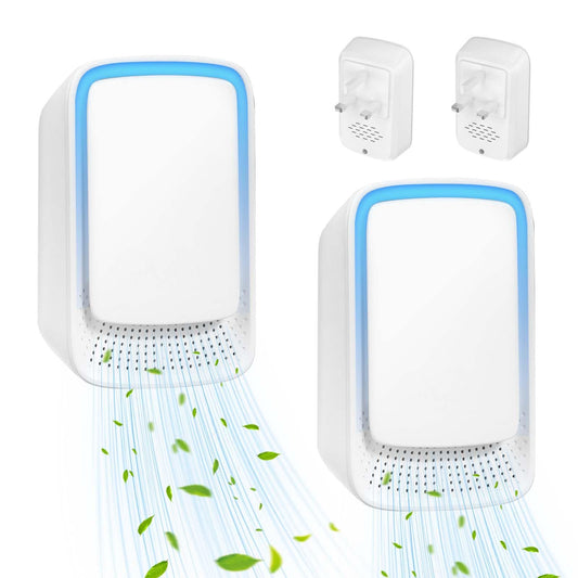 Air Purifier for Bedroom Home, 2 Pack Plug In Negative Ion Air Purifier, Portable Quiet Ioniser for Smokers, Reduces Odours from Pets/Toilet/Dust/Office/Home/Room (2) - Sayby’s