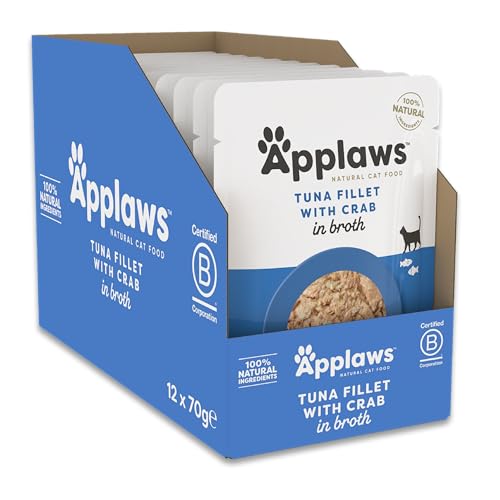 Applaws 100% Natural Wet Cat Food, Pouch Multipack Chicken Selection in Broth, 70 g (12 x 70 g Pouches) - Sayby’s