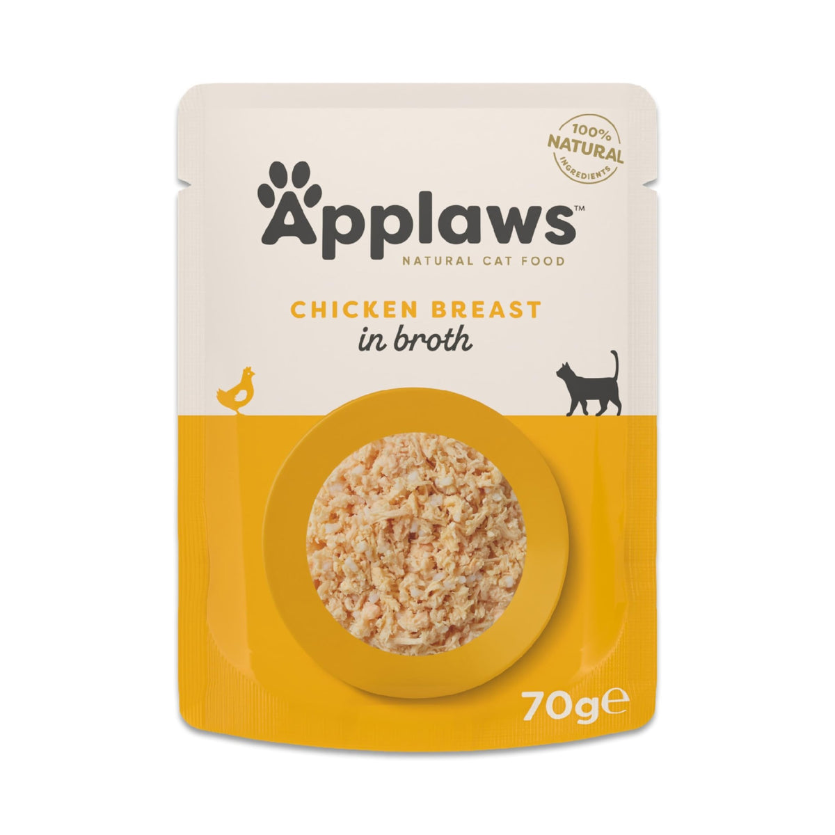 Applaws 100% Natural Wet Cat Food, Pouch Multipack Chicken Selection in Broth, 70 g (12 x 70 g Pouches) - Sayby’s