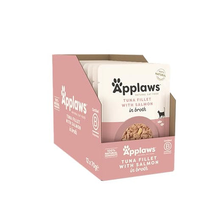 Applaws 100% Natural Wet Cat Food, Pouch Multipack Chicken Selection in Broth, 70 g (12 x 70 g Pouches) - Sayby’s