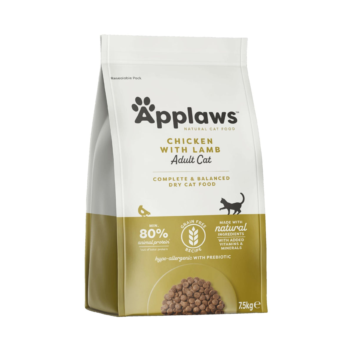 Applaws Natural Complete Dry Food for Adult Cats, Chicken with Lamb Grain Free, 2kg Bag - Sayby’s
