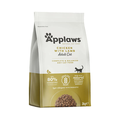 Applaws Natural Complete Dry Food for Adult Cats, Chicken with Lamb Grain Free, 2kg Bag - Sayby’s