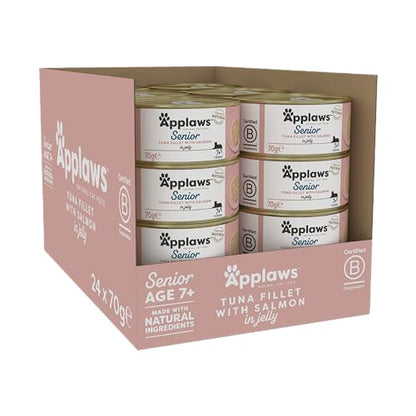 Applaws Natural Senior Wet Cat Food, Chicken in a Soft Mousse 70g Tin (Pack of 24 x 70g Tins) - Sayby’s