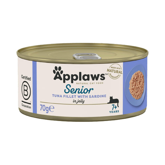 Applaws Natural Senior Wet Cat Food, Chicken in a Soft Mousse 70g Tin (Pack of 24 x 70g Tins) - Sayby’s