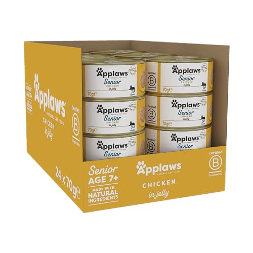 Applaws Natural Senior Wet Cat Food, Chicken in a Soft Mousse 70g Tin (Pack of 24 x 70g Tins) - Sayby’s