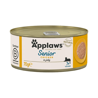 Applaws Natural Senior Wet Cat Food, Chicken in a Soft Mousse 70g Tin (Pack of 24 x 70g Tins) - Sayby’s