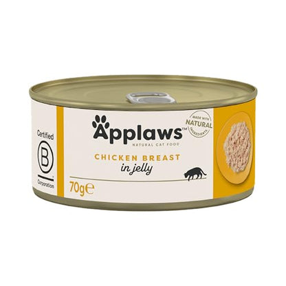 Applaws Natural Wet Cat Food, Chicken in Jelly 70 g Tin (Pack of 24 Tins) - Sayby’s