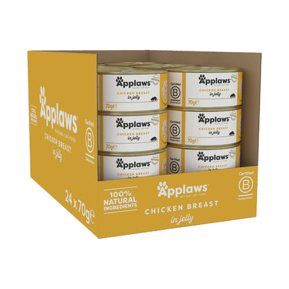 Applaws Natural Wet Cat Food, Chicken in Jelly 70 g Tin (Pack of 24 Tins) - Sayby’s