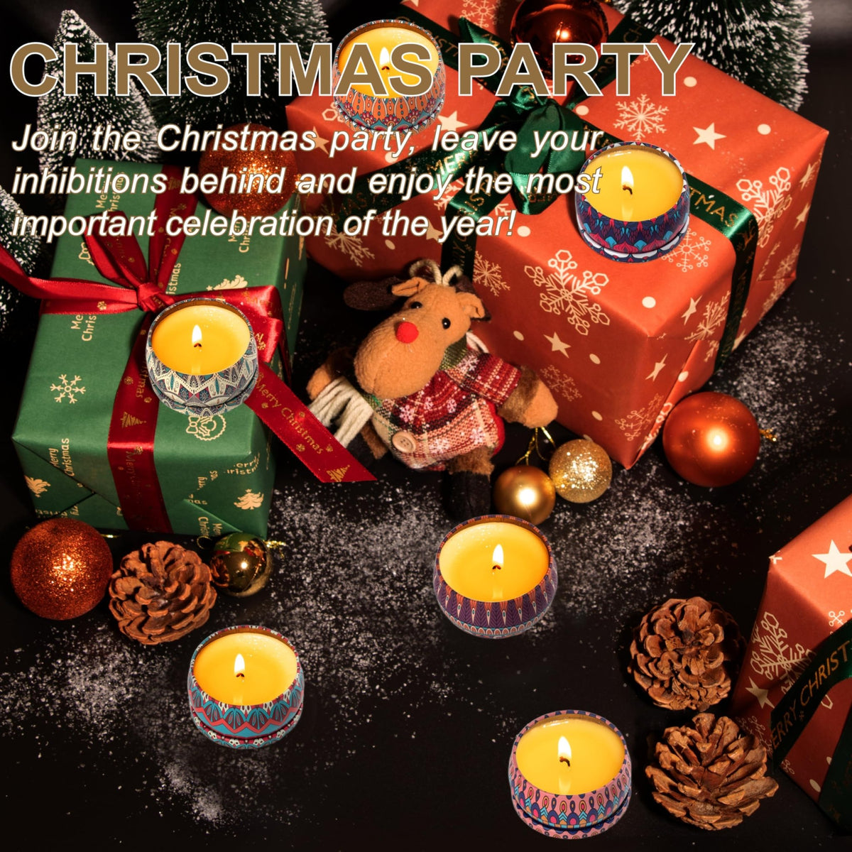 Auralome Scented Candles Sets for Women - Natural Soy Wax Aromatherapy Candle Small Gifts Long Burn Fragranced Aroma Candle Set of 4 4.4 Oz for Birthday Mum Teacher Mothers Day Christmas Diwali Bath - Sayby’s