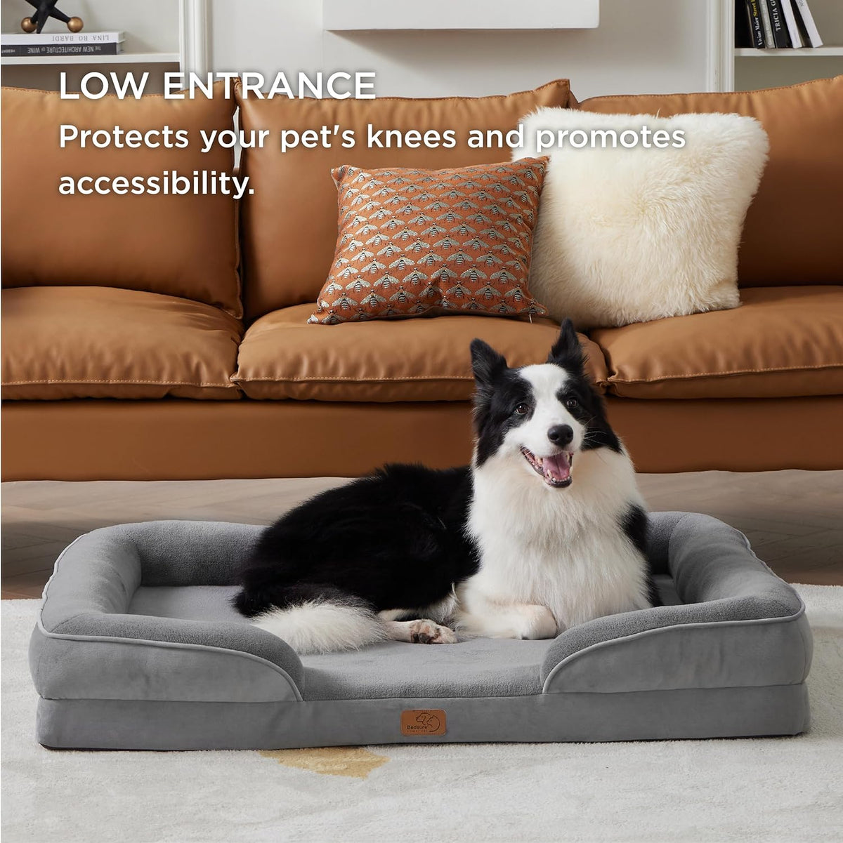 Bedsure Dog Sofa Bed Extra Large - Washable Orthopedic Dog Beds and Couch with Removable Flannel Zipper Cover, XL Plus Waterproof Human Dog Bed for Adults, Squre Pet Bed - Sayby’s