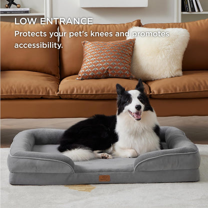 Bedsure Dog Sofa Bed Extra Large - Washable Orthopedic Dog Beds and Couch with Removable Flannel Zipper Cover, XL Plus Waterproof Human Dog Bed for Adults, Squre Pet Bed - Sayby’s
