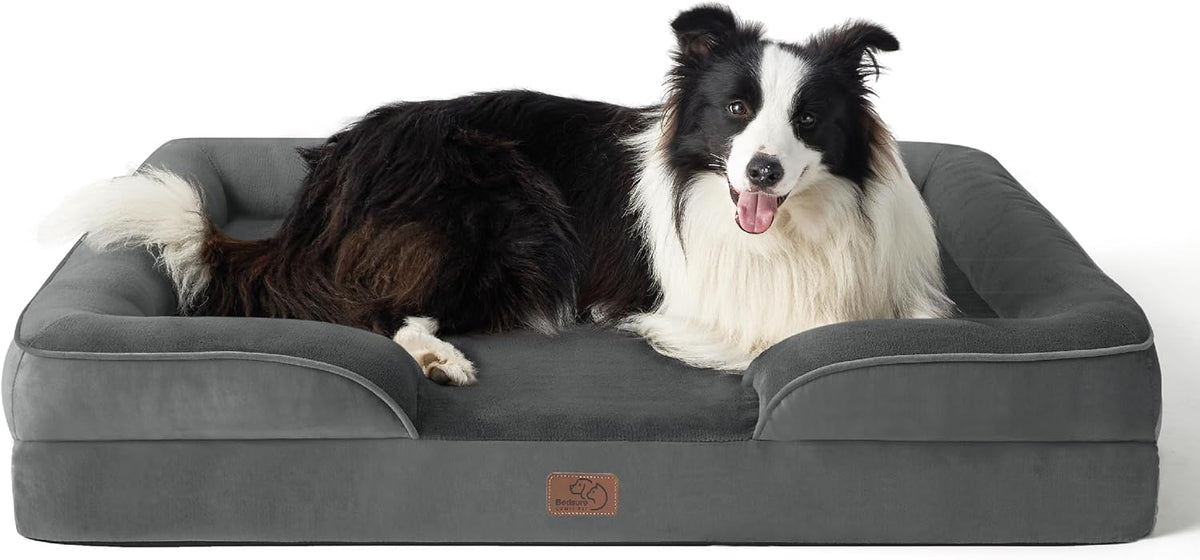 Bedsure Dog Sofa Bed Extra Large - Washable Orthopedic Dog Beds and Couch with Removable Flannel Zipper Cover, XL Plus Waterproof Human Dog Bed for Adults, Squre Pet Bed - Sayby’s