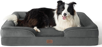 Bedsure Dog Sofa Bed Extra Large - Washable Orthopedic Dog Beds and Couch with Removable Flannel Zipper Cover, XL Plus Waterproof Human Dog Bed for Adults, Squre Pet Bed - Sayby’s
