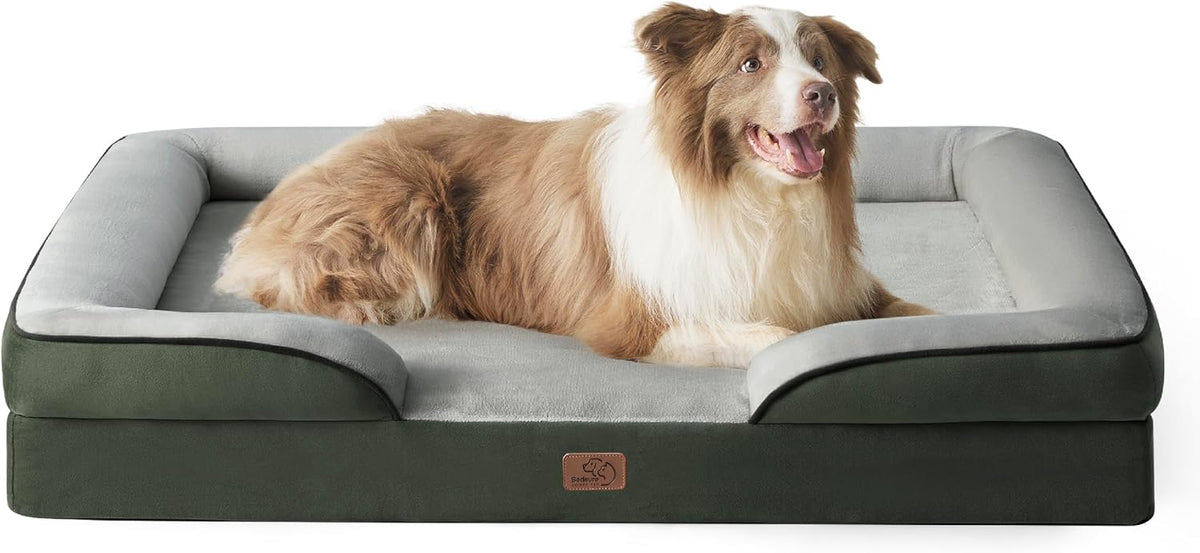 Bedsure Dog Sofa Bed Extra Large - Washable Orthopedic Dog Beds and Couch with Removable Flannel Zipper Cover, XL Plus Waterproof Human Dog Bed for Adults, Squre Pet Bed - Sayby’s