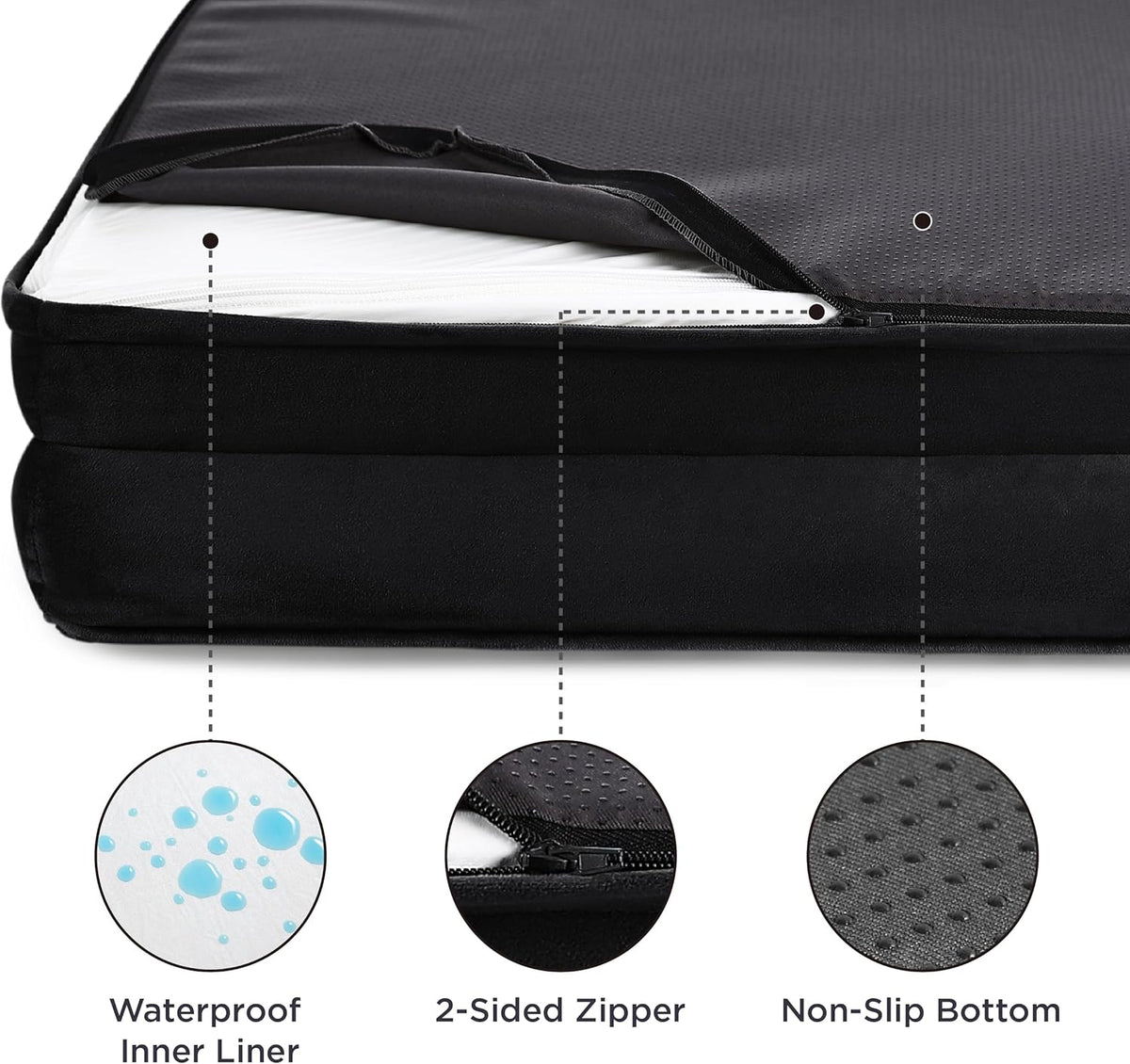 Bedsure Dog Sofa Bed Extra Large - Washable Orthopedic Dog Beds and Couch with Removable Flannel Zipper Cover, XL Plus Waterproof Human Dog Bed for Adults, Squre Pet Bed - Sayby’s