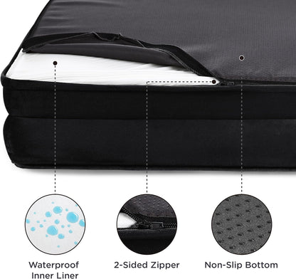 Bedsure Dog Sofa Bed Extra Large - Washable Orthopedic Dog Beds and Couch with Removable Flannel Zipper Cover, XL Plus Waterproof Human Dog Bed for Adults, Squre Pet Bed - Sayby’s