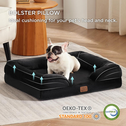 Bedsure Dog Sofa Bed Extra Large - Washable Orthopedic Dog Beds and Couch with Removable Flannel Zipper Cover, XL Plus Waterproof Human Dog Bed for Adults, Squre Pet Bed - Sayby’s