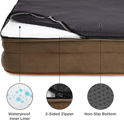 Bedsure Dog Sofa Bed Extra Large - Washable Orthopedic Dog Beds and Couch with Removable Flannel Zipper Cover, XL Plus Waterproof Human Dog Bed for Adults, Squre Pet Bed - Sayby’s