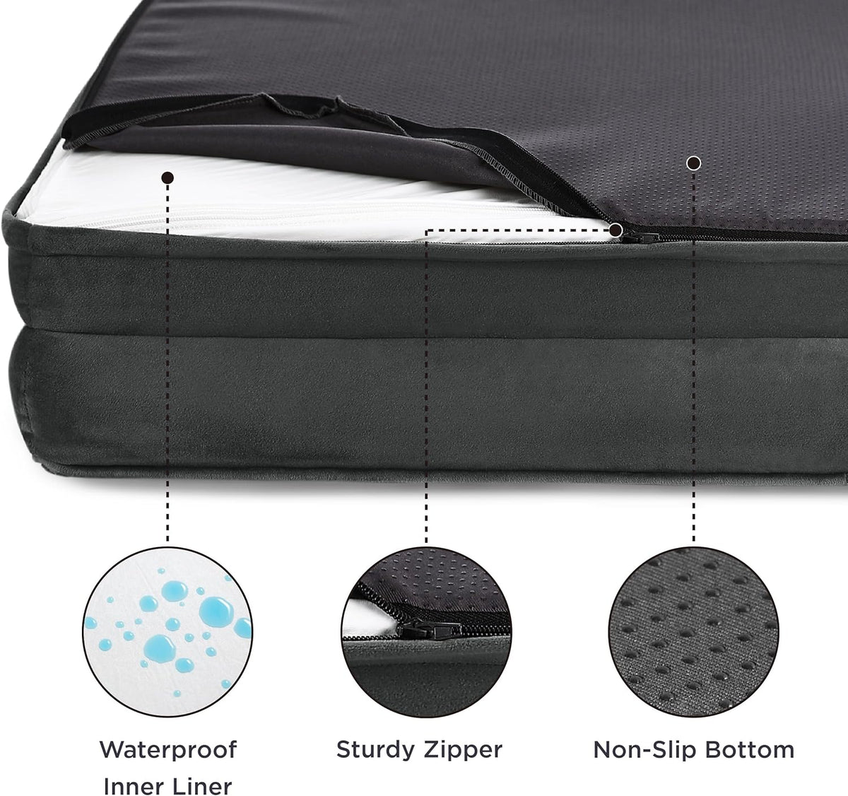 Bedsure Dog Sofa Bed Extra Large - Washable Orthopedic Dog Beds and Couch with Removable Flannel Zipper Cover, XL Plus Waterproof Human Dog Bed for Adults, Squre Pet Bed - Sayby’s