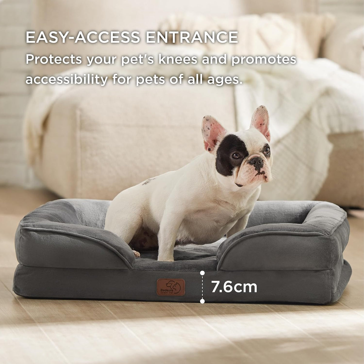 Bedsure Dog Sofa Bed Extra Large - Washable Orthopedic Dog Beds and Couch with Removable Flannel Zipper Cover, XL Plus Waterproof Human Dog Bed for Adults, Squre Pet Bed - Sayby’s