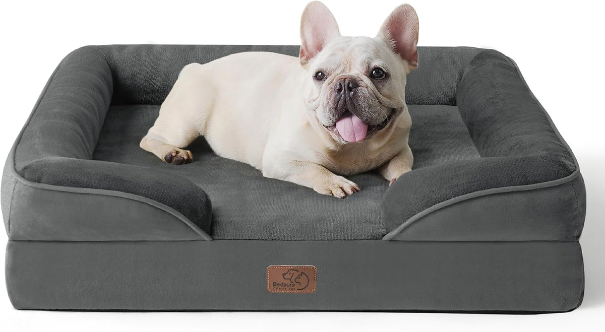 Bedsure Dog Sofa Bed Extra Large - Washable Orthopedic Dog Beds and Couch with Removable Flannel Zipper Cover, XL Plus Waterproof Human Dog Bed for Adults, Squre Pet Bed - Sayby’s