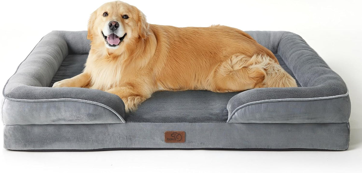 Bedsure Dog Sofa Bed Extra Large - Washable Orthopedic Dog Beds and Couch with Removable Flannel Zipper Cover, XL Plus Waterproof Human Dog Bed for Adults, Squre Pet Bed - Sayby’s