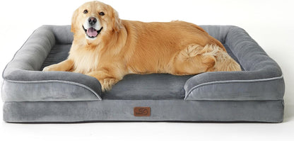 Bedsure Dog Sofa Bed Extra Large - Washable Orthopedic Dog Beds and Couch with Removable Flannel Zipper Cover, XL Plus Waterproof Human Dog Bed for Adults, Squre Pet Bed - Sayby’s