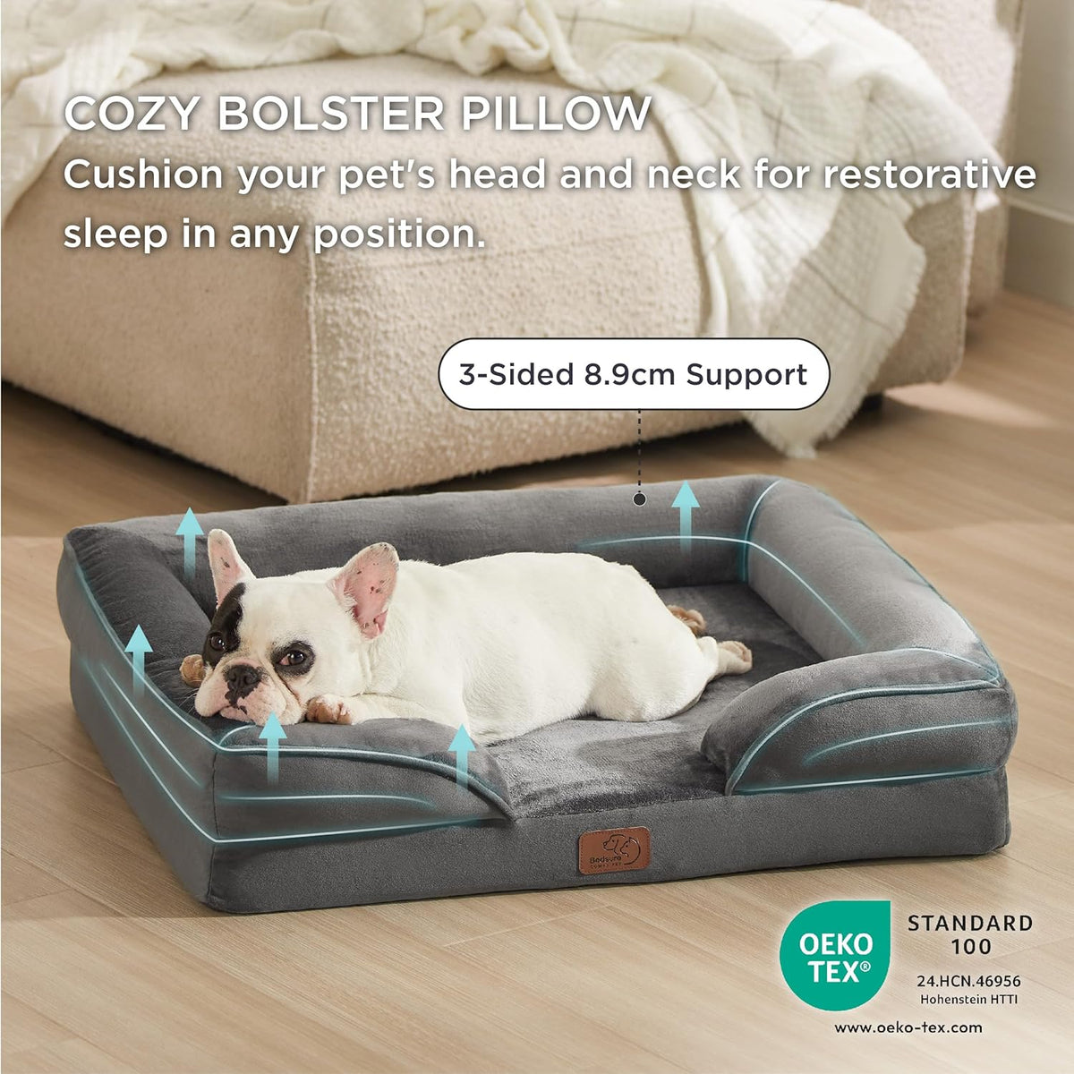 Bedsure Dog Sofa Bed Extra Large - Washable Orthopedic Dog Beds and Couch with Removable Flannel Zipper Cover, XL Plus Waterproof Human Dog Bed for Adults, Squre Pet Bed - Sayby’s