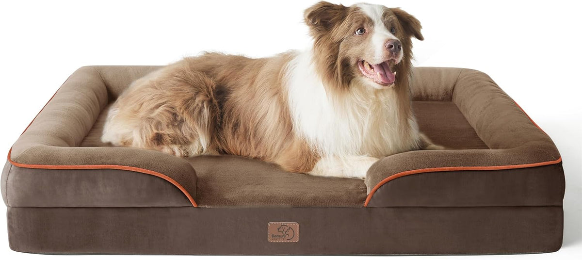 Bedsure Dog Sofa Bed Extra Large - Washable Orthopedic Dog Beds and Couch with Removable Flannel Zipper Cover, XL Plus Waterproof Human Dog Bed for Adults, Squre Pet Bed - Sayby’s