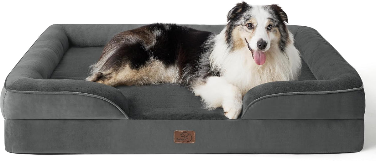 Bedsure Dog Sofa Bed Extra Large - Washable Orthopedic Dog Beds and Couch with Removable Flannel Zipper Cover, XL Plus Waterproof Human Dog Bed for Adults, Squre Pet Bed - Sayby’s