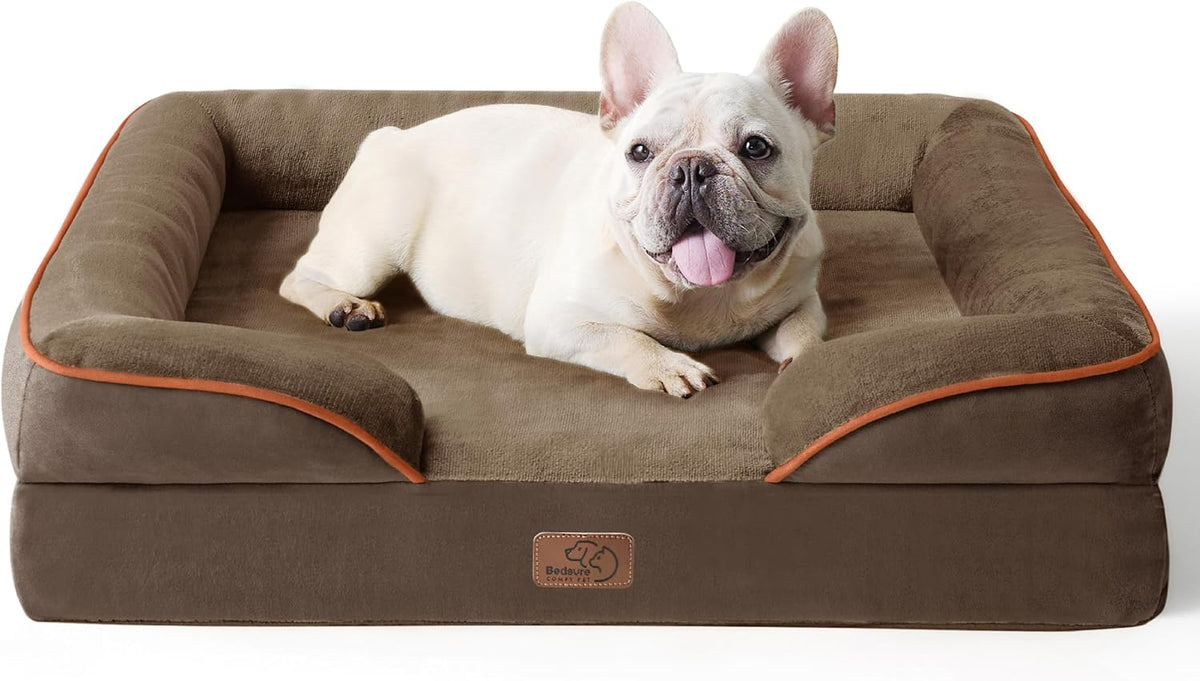 Bedsure Dog Sofa Bed Extra Large - Washable Orthopedic Dog Beds and Couch with Removable Flannel Zipper Cover, XL Plus Waterproof Human Dog Bed for Adults, Squre Pet Bed - Sayby’s