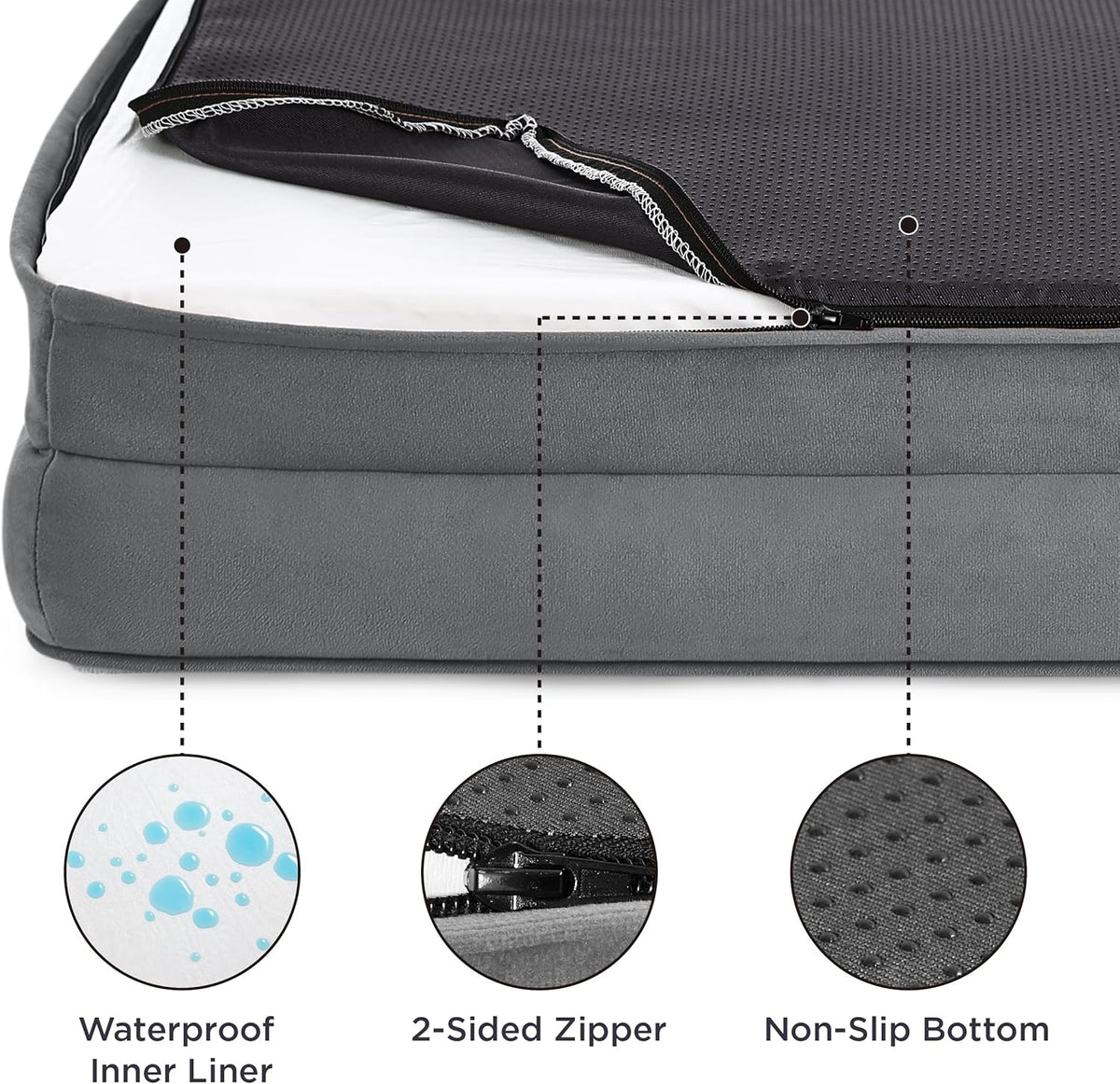 Bedsure Dog Sofa Bed Extra Large - Washable Orthopedic Dog Beds and Couch with Removable Flannel Zipper Cover, XL Plus Waterproof Human Dog Bed for Adults, Squre Pet Bed - Sayby’s