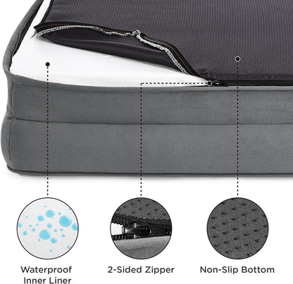 Bedsure Dog Sofa Bed Extra Large - Washable Orthopedic Dog Beds and Couch with Removable Flannel Zipper Cover, XL Plus Waterproof Human Dog Bed for Adults, Squre Pet Bed - Sayby’s
